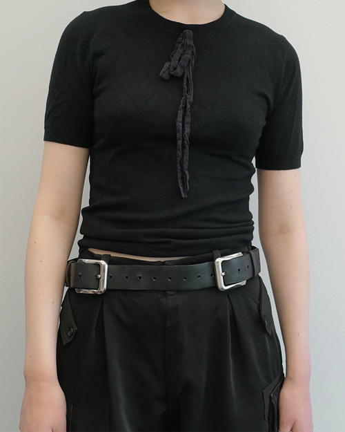 DOUBEL - Metal Detail Leather Belt
